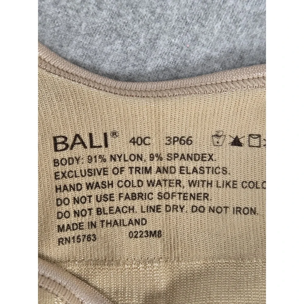 Bali Cool Comfort Fabric Bra Swirl Pattern Beige 40C Seamless Smoothing NEW‎